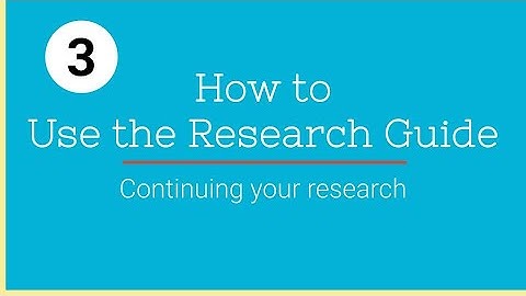How to Use the Research Guide 3: Steps 6 - 8