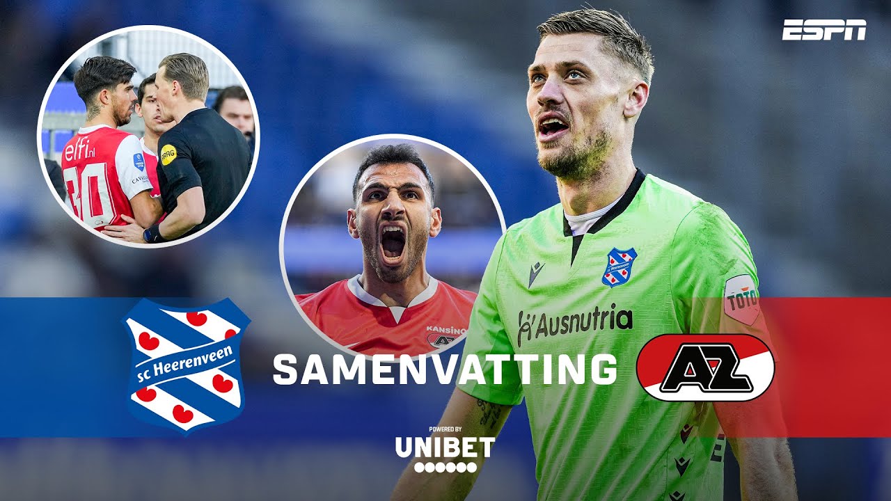 RODE KAART AZ, BLUNDER Andries NOPPERT en WEER Vangelis PAVLIDIS 💥 | Samenvatting sc Heerenveen - AZ