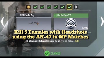 Kill 5 Enemies with Headshots using the AK 47 in MP Matches Call Of Duty Mobile Task Complete
