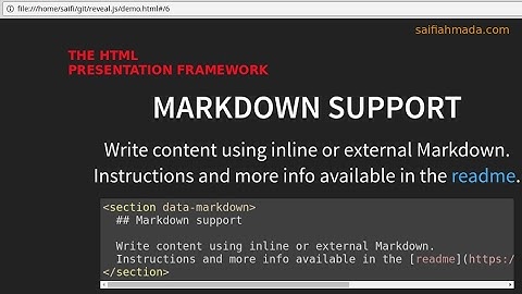 html presentation slide in browser reveal js