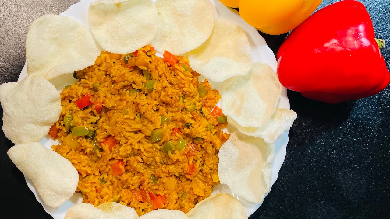 Capsicum Rice/Kids luncbox rice recipe