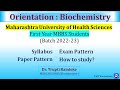 Orientation: Biochemistry for First year MBBS students  Of MUHS | @NJOYBiochemistry