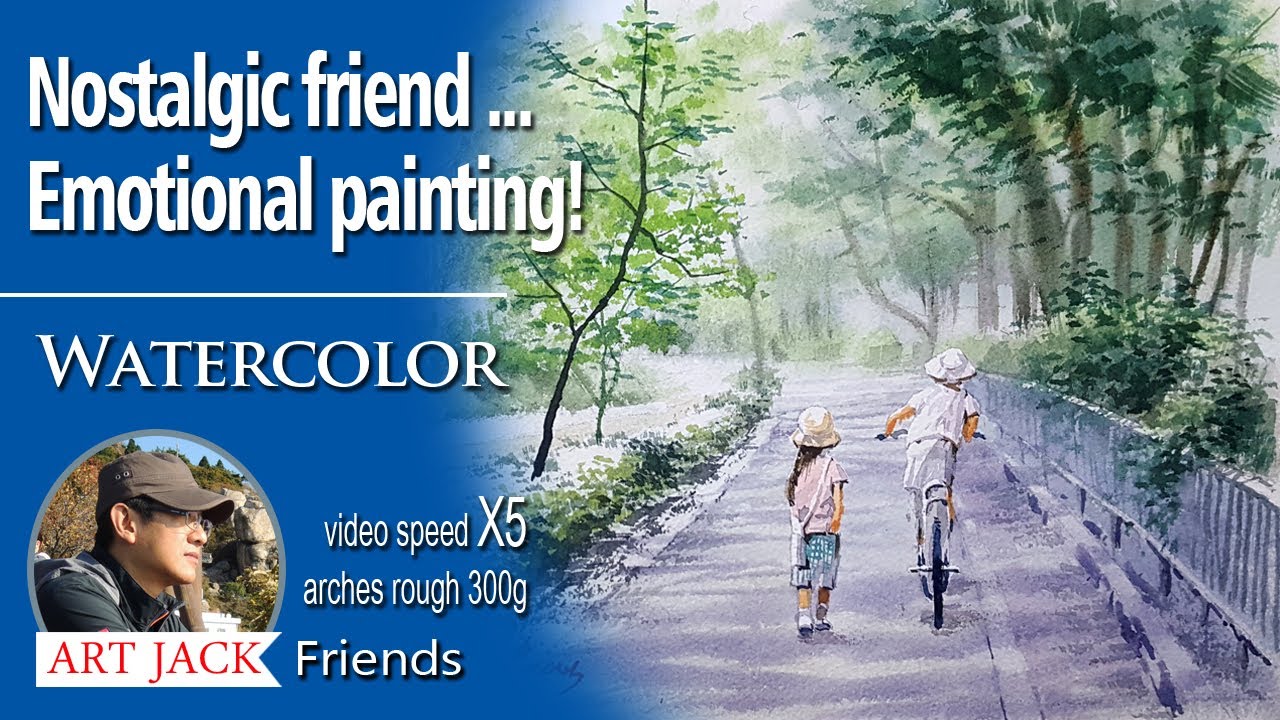 Watercolor healing landscape painting | Title: Friends | Wet on wet ...