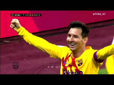 ملخص مباره برشلونه واتليتكو بلباو و تالق ميسي نهائي الكاس