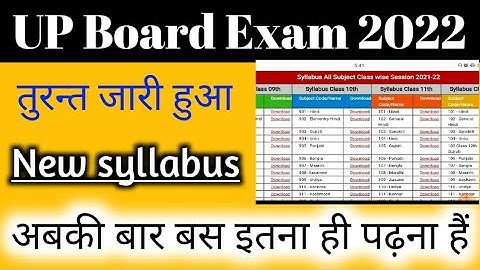 UP Board class 9 to12 All subject new syllabus 2022//UP Board new syllabus kaise download kren 2022