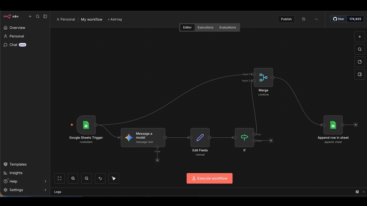 AI lead qualification workflow diagram showing Google Forms to n8n to Gemini AI to CRM