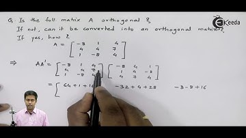 Orthogonal Matrices - Problem 3 - Rank of Matrix - Engineering Mathematics 1