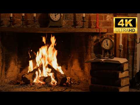 Cozy Fireplace Room | 4 HOURS | Fire Crackling Sounds for Sleep, Study, Relaxing