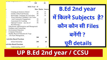 B.Ed 2nd year 2021 syllabus, practical files /internal, external marks complete details