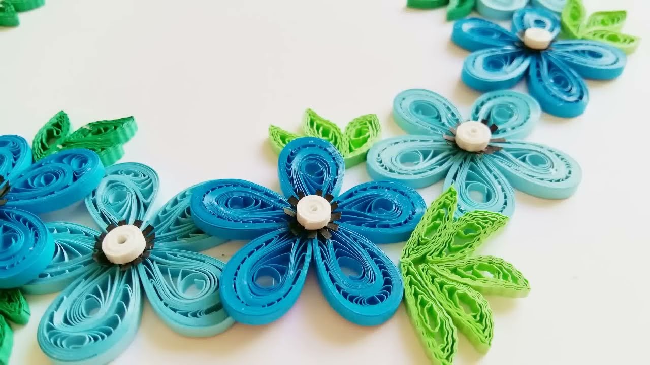 paper quilling wreath for beginner learning video 28 paper quilling flower videos