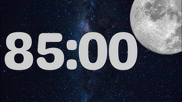 85 Minute Timer with Calm Piano Music | Fun Moon Timer with Music for Classroom | Piano Alarm at End
