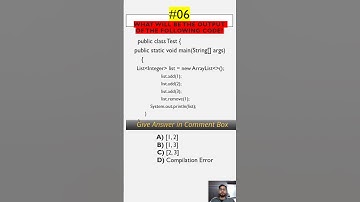 Quiz 06 #crackjavainterview #LearnJava #java #quiz #interview #coding #spring #tricks  #programming