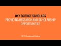 Science scholars program at occidental college