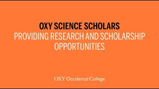 Science Scholars Program at Occidental College screenshot 1