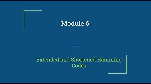 Digital Communication: 3.6 Error Control Systems Module 6 by Prof. Biju Balakrishnan