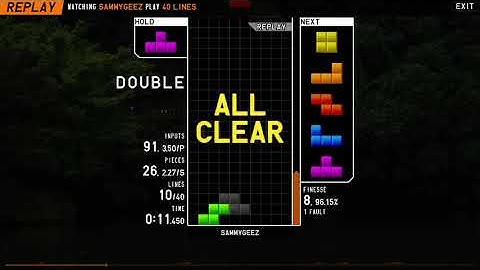 [TETR.IO] 11 Perfect Clears in 40L Sprint in 53 Seconds!