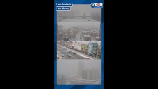 Timelapse shows snowfall, Sunday-Monday in Albany, Schenectady, Saratoga Springs, & Troy #weather