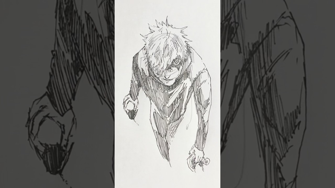 Drawing Gojo Satoru #shorts #drawing #anime #jujutsukaisen #gojo #satorugojo #art #fan #fans