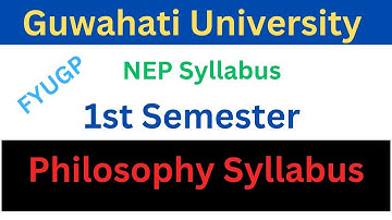 BA Philosophy 1st Semester syllabus | Guwahati University Philosophy Syllabus Sem 1 | Nep-fyugp
