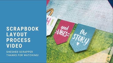 Scrapbook Layout Process Video: Triangle Heart//NJFB Spectrum Premium Kit