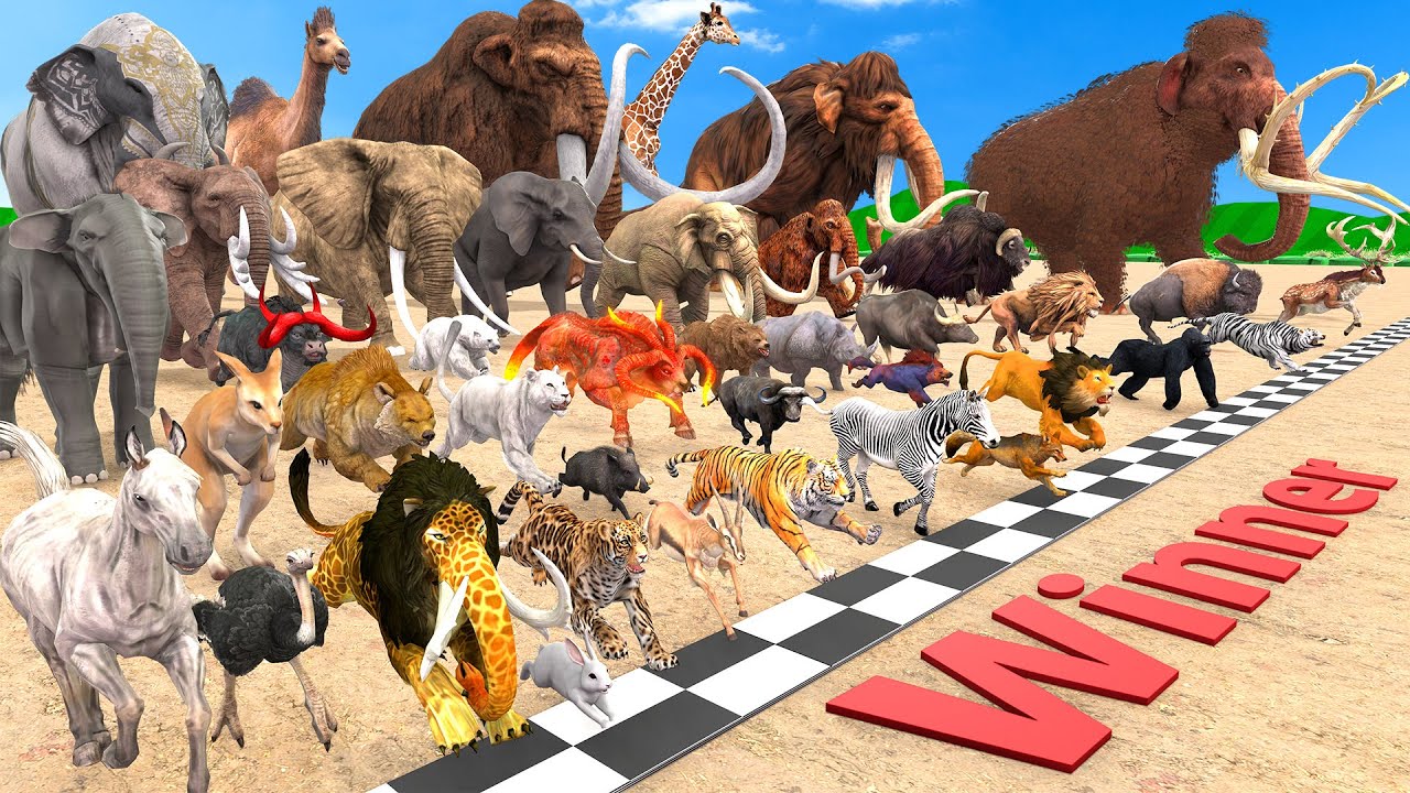 Ultimate Race 40 Wild Animals Speed Challenge: Which is the Fastest? Animal Revolt Battle Simulator