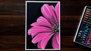 Beautiful Soft Pastel Drawing | Pink Daisy | For Beginners screenshot 3