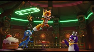 'Clockwork Standoff: Fox vs. Penguin in the Dessert Hall Chase' 'Clockwork Standoff: Fox vs. Penguin in the Dessert Hall Chase'