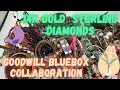 Diamonds sterling  14k gold goodwill bluebox collaboration jewelry jar unboxing