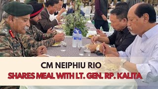 Neiphiu Rio shares meal with Lt. Gen. RP Kalita