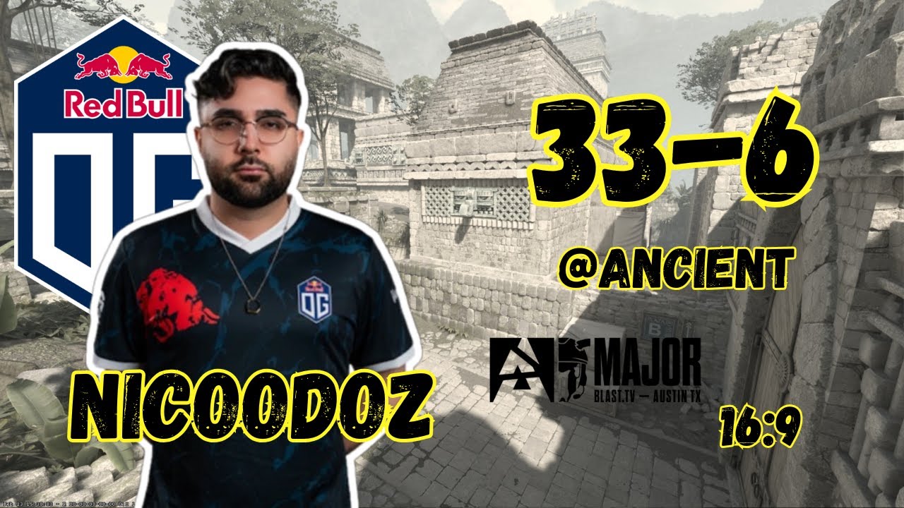 CS2 POV 16:9 nicoodoz OG (33/6) vs Complexity (Ancient) @ Blast.tv Austin Major 2025 Stage 1