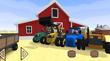 Farming tractors at their best usage - Blocky Farming and Racing Simulator | game play Android&iOS