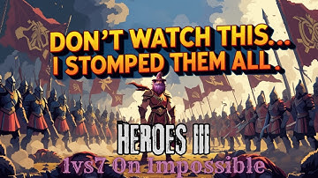 Heroes of Might and Magic III - 1v7 On Impossible with Commentary! (XL Random Map, Dungeon Town)