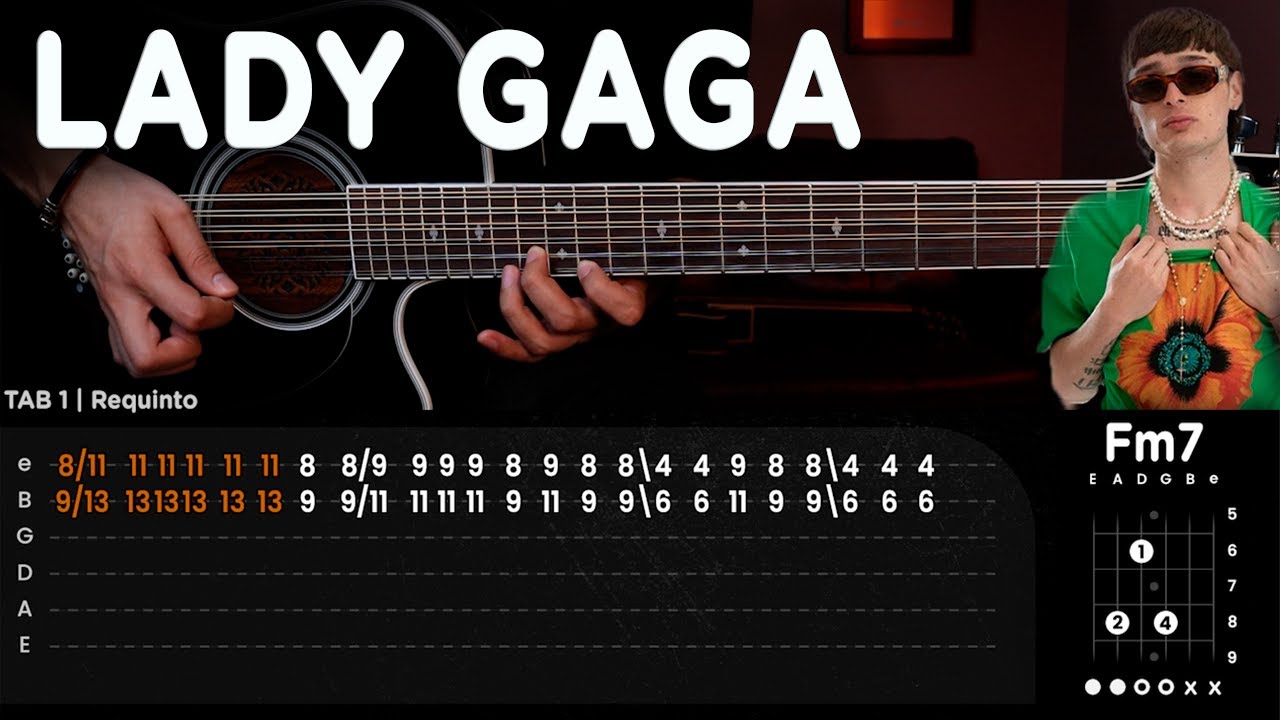 Lady Gaga - Peso Pluma (REQUINTO + ACORDES) GUITARRA Tutorial con TABS | CHORDS