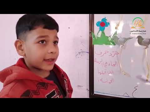 درس تعليمي بعنوان تجريد حرف الحاء الصف الأول مدرســة الأندلس للعلوم 