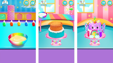 PLAY FUNNY COOKING GAME UNICORN CHEF BAKING #15 | RAINBOW CAKE | PLAY GAME ON ANDROID /IOS
