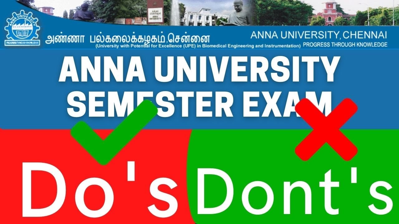 Do's✅ and Dont's❌  | Anna University Semester Exam 2021 | Reexam and current exam June 2021