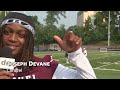 Delaware high school football players do an impression of their coach