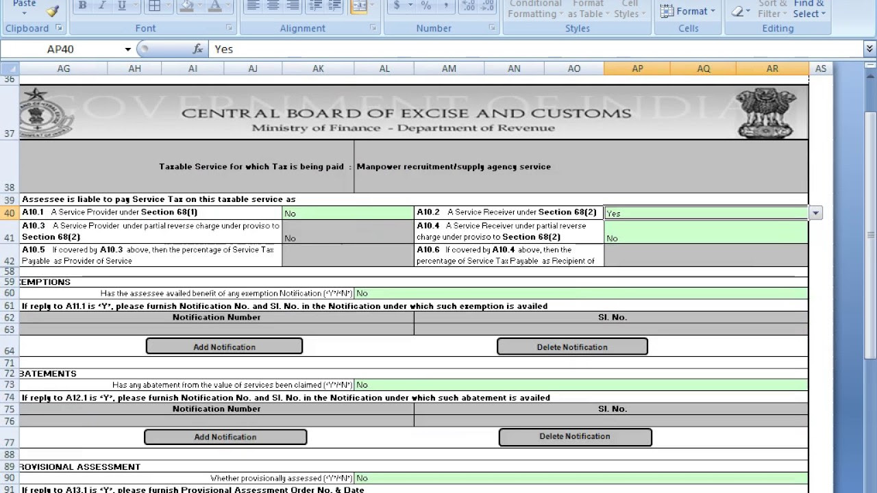 E filing of Service Tax return