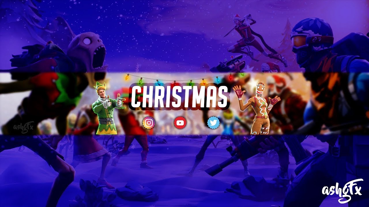 Free Christmas Themed Fortnite Banner Template Youtube