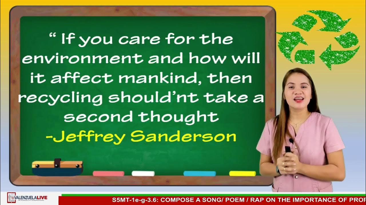 Grade 5 Science Compose a song poem rap on the importance of proper