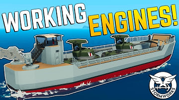 Working MODULAR Engine INSTALLED - Twin Tank Landing Craft - Stormworks Search and Destroy