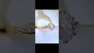 Oval cut lab grown diamond engagement ring