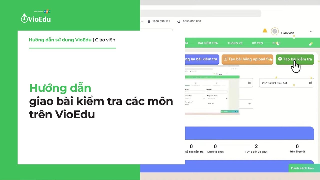 [VioEdu TV] Hướng dẫn giao Bài kiểm tra các môn trên VioEdu