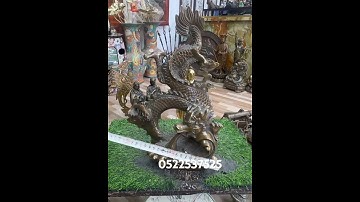 Tượng rồng phun châu #đồđồngnguyễnxưa