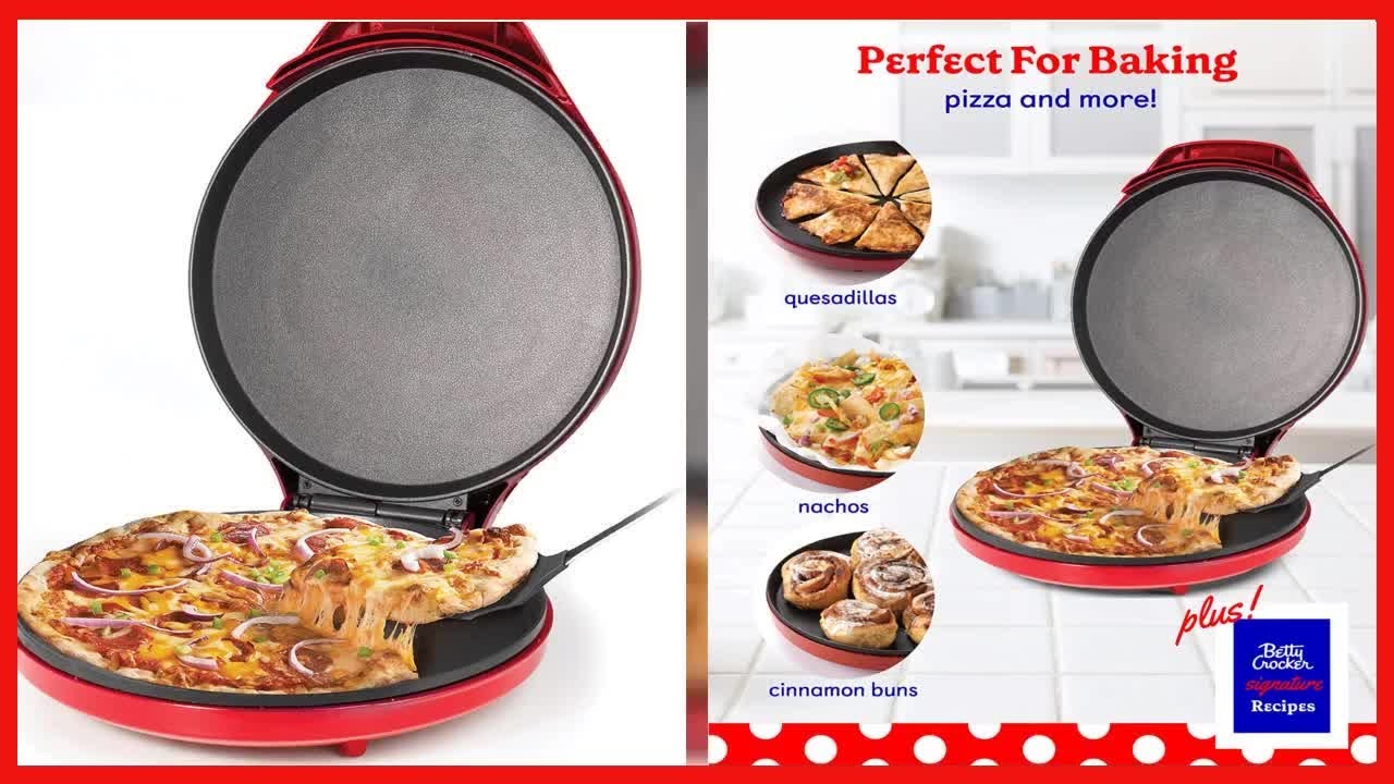 Betty Crocker BC-2958CR Non-Stick Pizza Maker - 1440W - Red