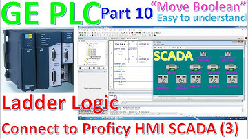 Proficy Machine Edition software connect with PLC GE basic programming connect Move Boolean to HMI