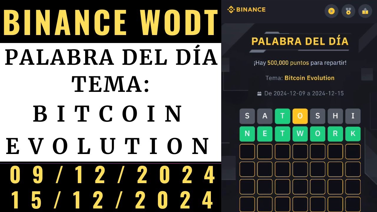 Bitcoin Evolution WOTD ✅ Binance WODL Respuestas 🔥 Palabra del Dia