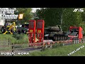 Rescuing tank from forest & tree removal | Public Work Sandy Bay | Farming Simulator 19 | Episode 15