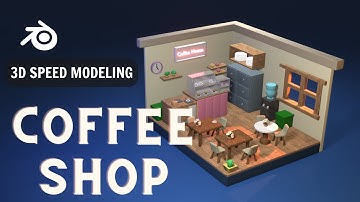 How to Model an Isometric Coffee Shop in Blender: Timelapse