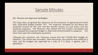 Board Basics   Keeping Your Story Straight   A Webinar on Taking Minutes